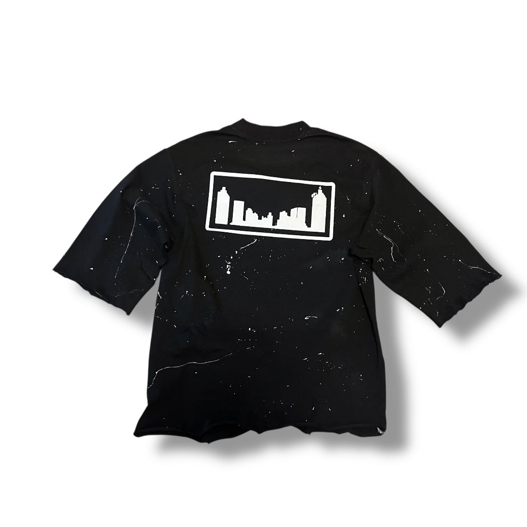 Peach City Atlanta cropped splatt painted t-shirt