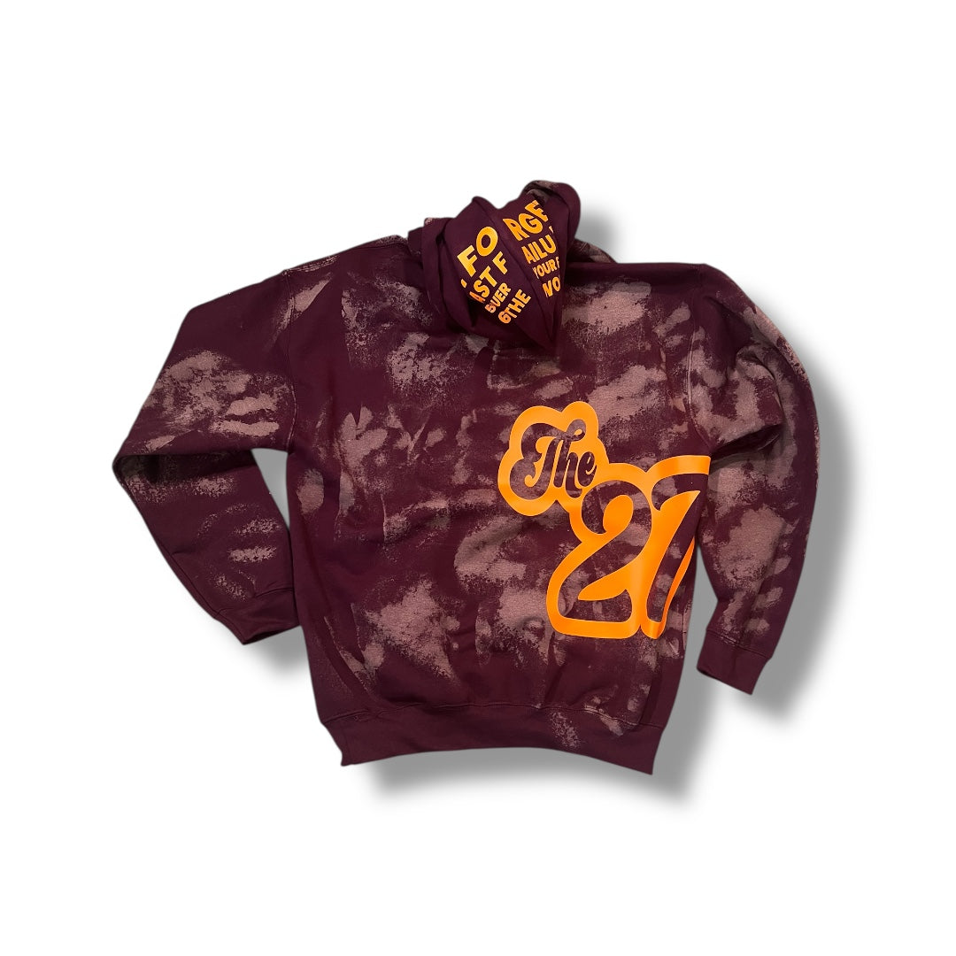 The 27's in side out bleached hoodie (1 of 1 custom)