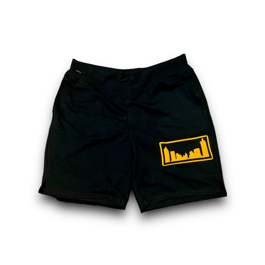 Black & Gold Skyline Shorts