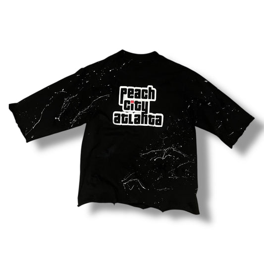 Peach City Atlanta cropped splatt painted t-shirt